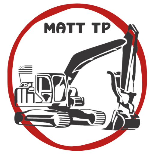 Logo de l'entreprise de travaux publics Matt TP, basée à Telgrus-Sur-Mer en Finistère.